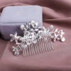 Wholesale of Amazon's best-selling European and American popular bridal hair combs, floral rhinestones, pearl combs, and fashionable alloy headwear Specification image
